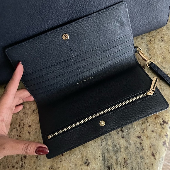 New💙 Tory Burch Emerson top zipper tote & matching wallet - Picture 4 of 12